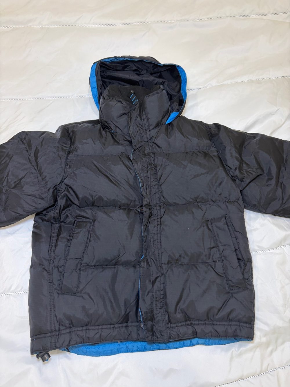 GAP Kids Black Puffer down hooded jacket size XS / 4T